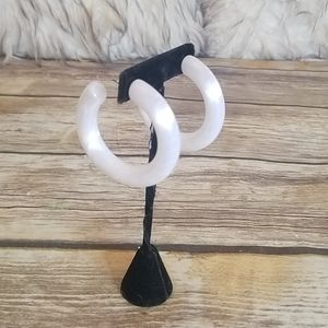 White Pearlized Chunky Hoops
